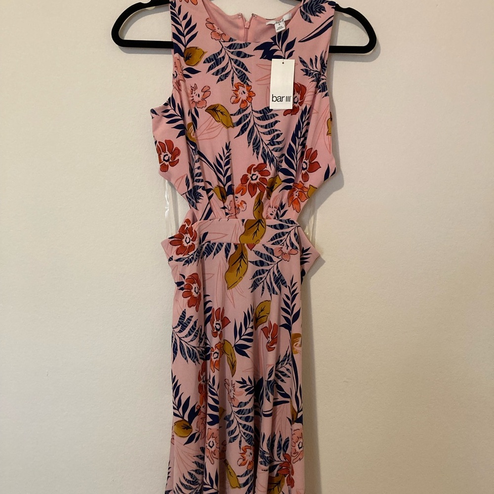 Bar III Pink Floral Midi Dress